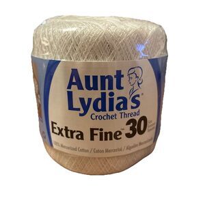Aunt Lydia's Extra Fine Crochet Thread White  500 Yards Size 30 NEW